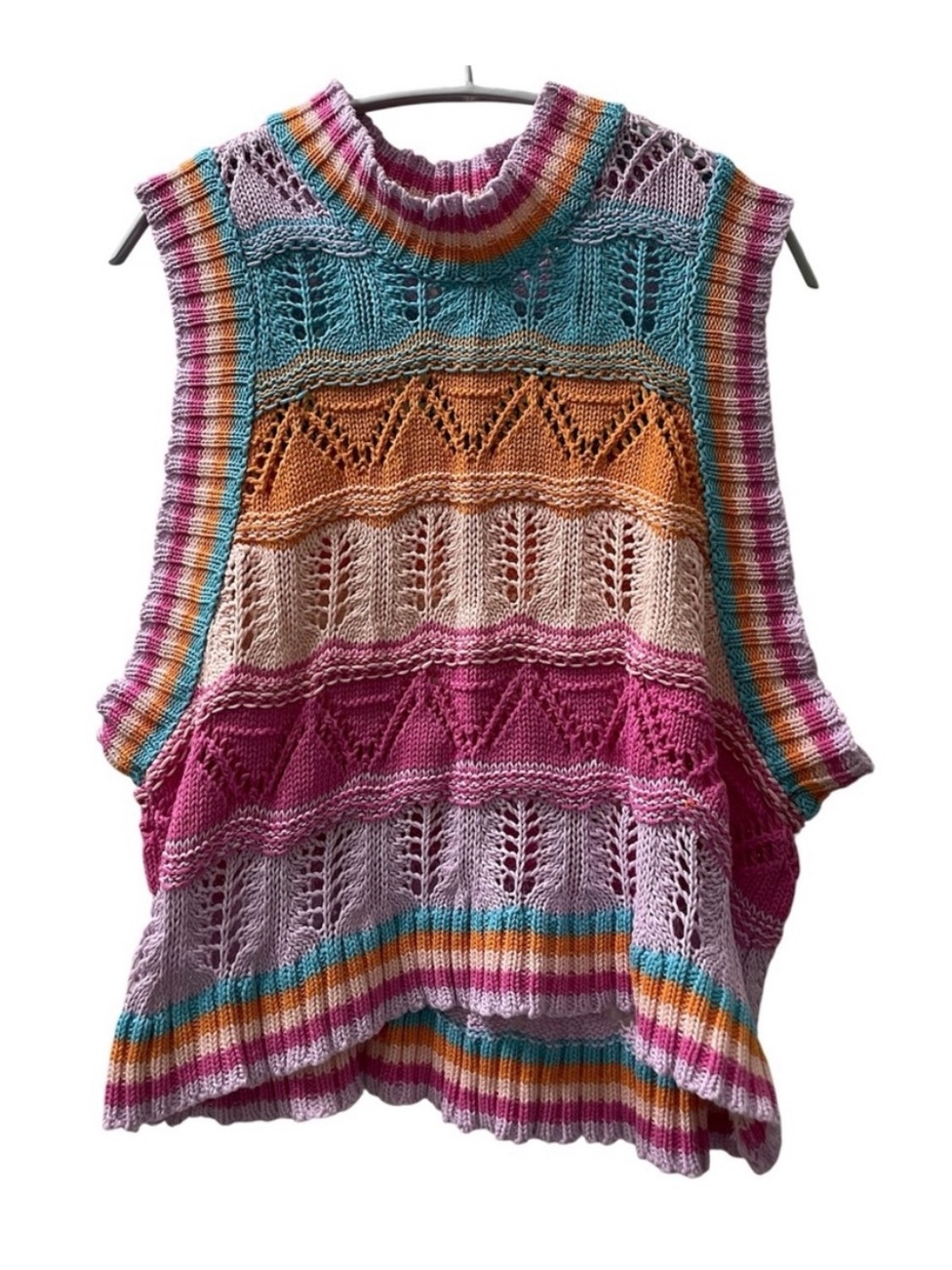 Strangers & Lovers Colorful Knit Sleeveless Vest size S